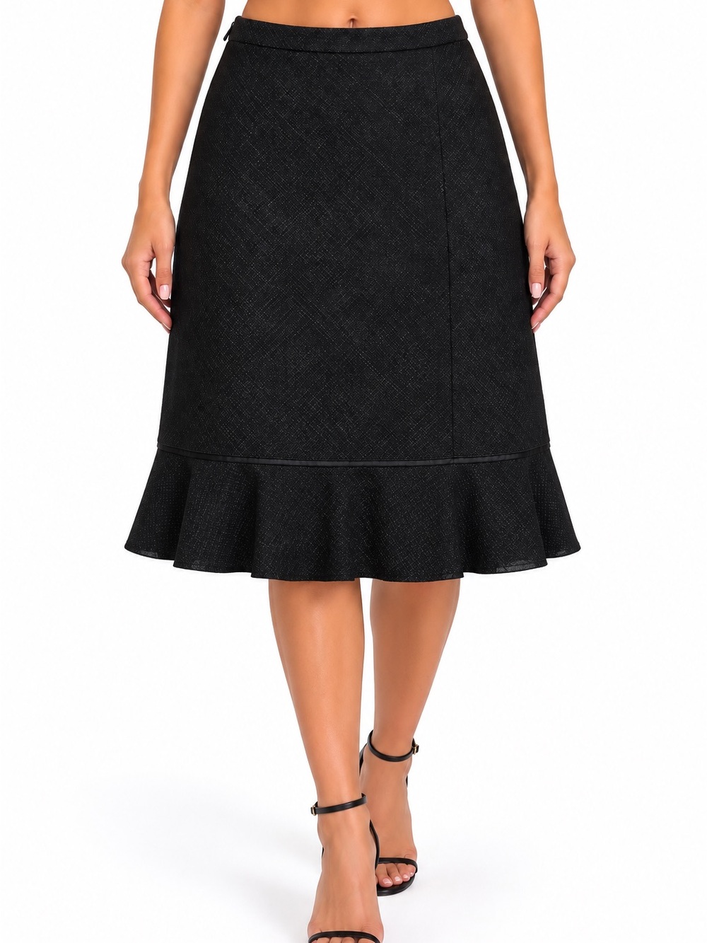 GAP Black A-Line Ruffle-Hem Skirt